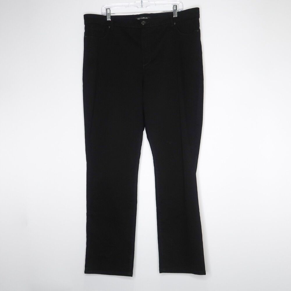 Bandolino Jeans Womens Plus Size 18 Amy Black Straight Casual